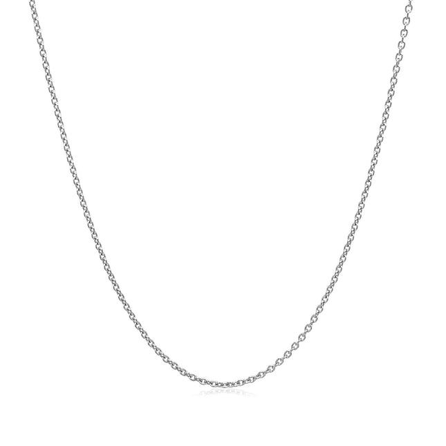 14k White Gold Round Cable Link Chain (1.10 mm)