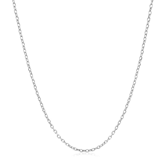 14k White Gold Faceted Cable Link Chain (1.2 mm)