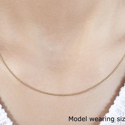14k Yellow Gold Bead Chain 1.0mm (1.00 mm)