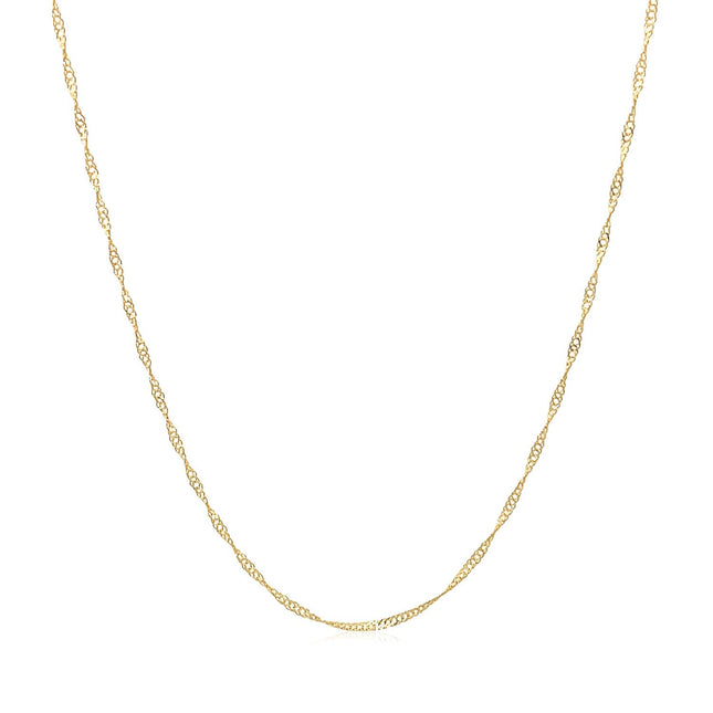 14k Yellow Gold Singapore Chain 0.6mm (0.60 mm)