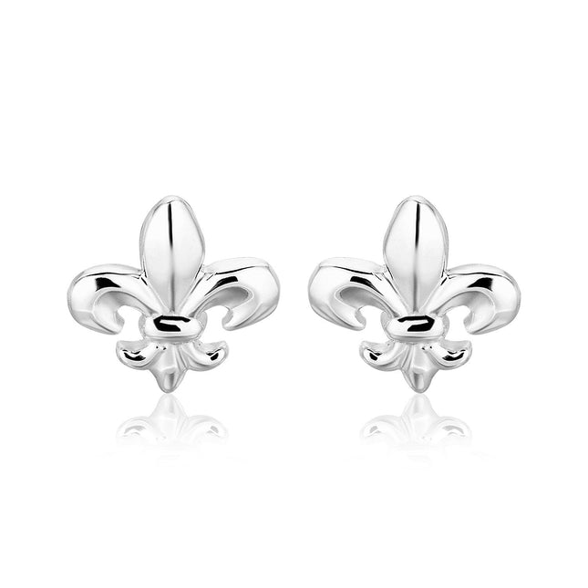 Sterling Silver Fluer De Lis Earrings