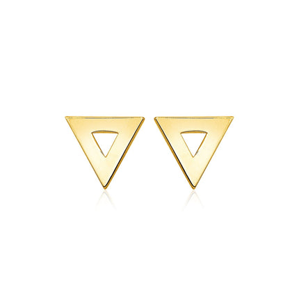 14k Yellow Gold Polished Open Triangle Post Earrings