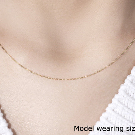 14k Yellow Gold Cable Link Chain (0.50 mm)
