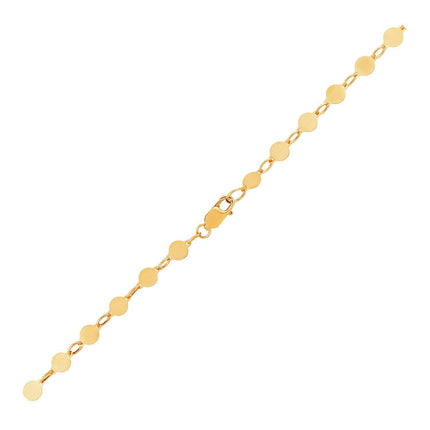 14k Yellow Gold Bracelet with Polished Circles