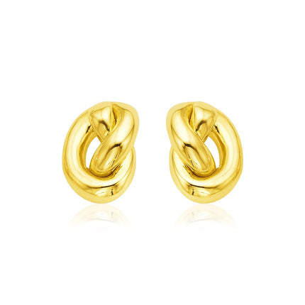 14k Yellow Gold Polished Knot Earrings