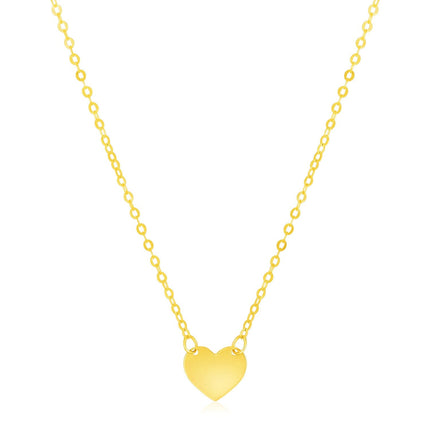 14k Yellow Gold Polished Mini Heart Necklace