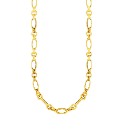 14k Yellow Gold Twisted and Polished Link Necklace