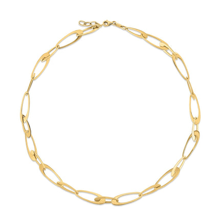 14K Yellow Gold Italian Oval Links Necklace