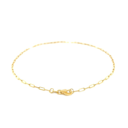 14K Yellow Gold Fine Paperclip Anklet (1.5mm)