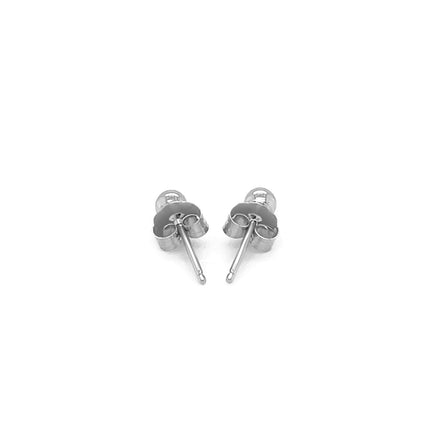 14k White Gold Spherical Stud Earrings (3mm)