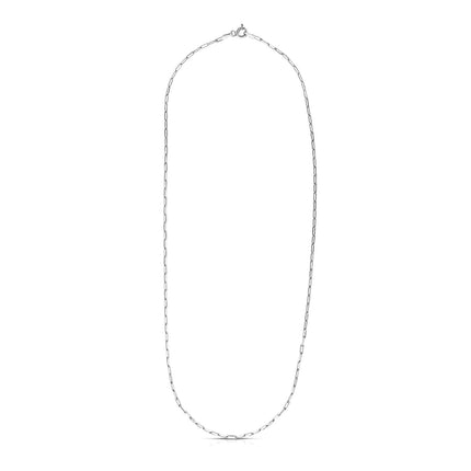 Sterling Silver Rhodium Plated Paperclip Chain (1.80 mm)
