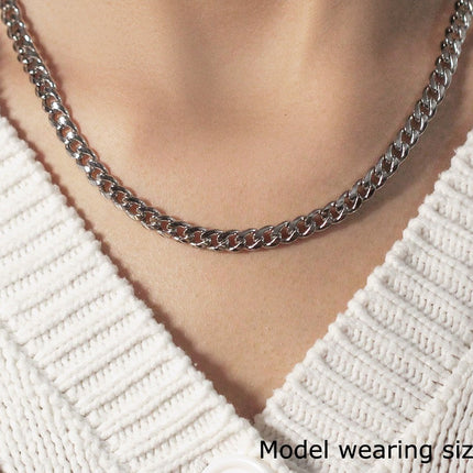 5.5mm 14k White Gold Miami Cuban Semi Solid Chain