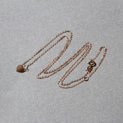 14k Rose Gold Polished Mini Heart Necklace
