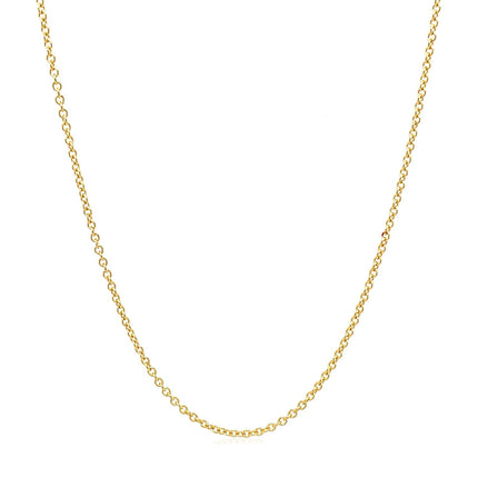14k Yellow Gold Round Cable Link Chain (1.30 mm)