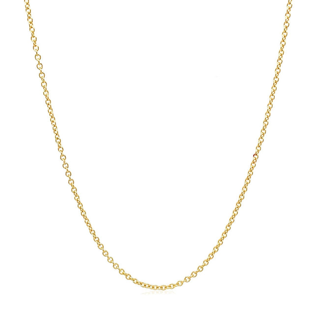14k Yellow Gold Round Cable Link Chain (1.30 mm)
