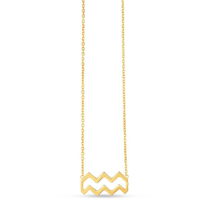 14K Yellow Gold Aquarius Necklace