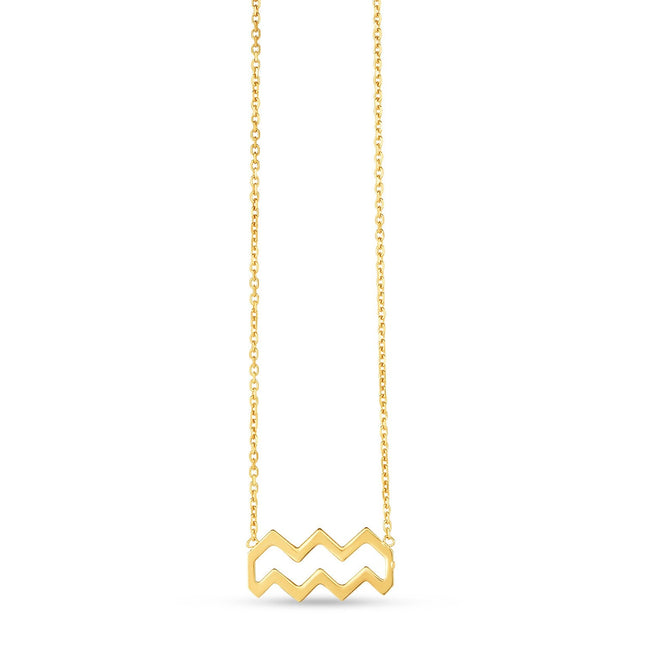 14K Yellow Gold Aquarius Necklace
