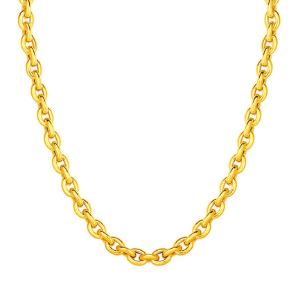 14k Yellow Gold Polished Oval Link Necklace