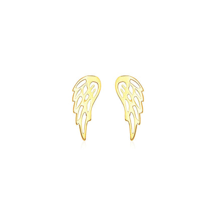 14k Yellow Gold Polished Wing Post Earrings