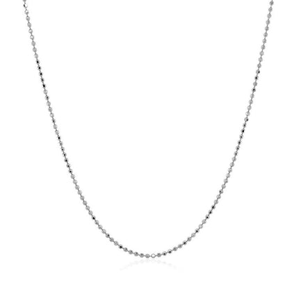 14k White Gold Diamond Cut Bead Chain (0.90 mm)