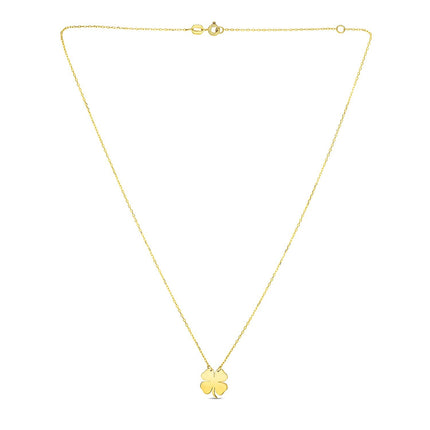 14K Yellow Gold Four Leaf Clover Necklace
