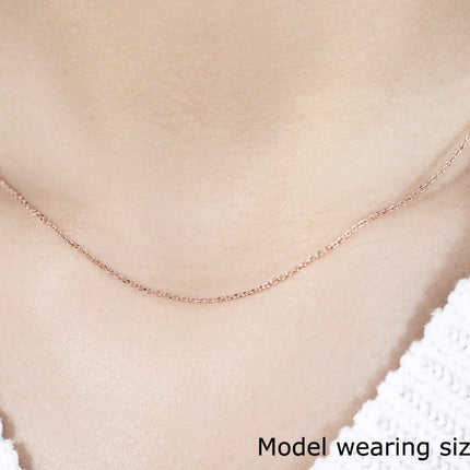 14k Rose Gold Diamond Cut Cable Link Chain (1.10 mm)