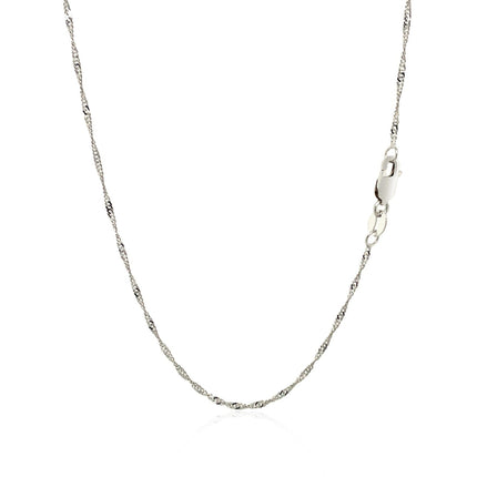 14k White Gold Singapore Chain (1.30 mm)