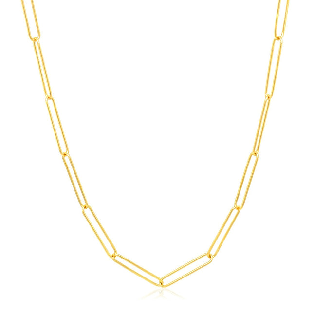 14k Yellow Gold Wire Paperclip Chain (2.7 mm)