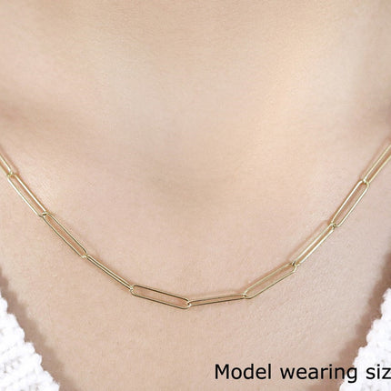 14k Yellow Gold Wire Paperclip Chain (2.7 mm)