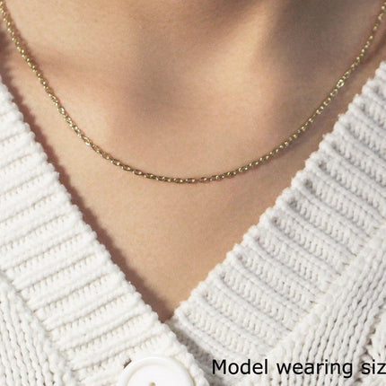 Double Extendable Cable Chain in 14k Yellow Gold (1.80 mm)