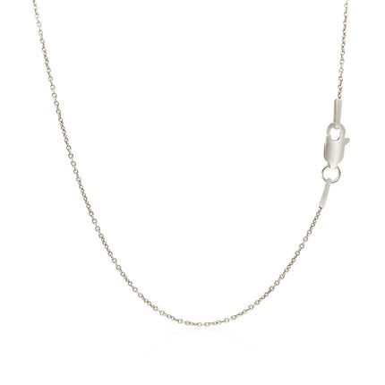 14k White Gold Round Cable Link Chain (1.10 mm)