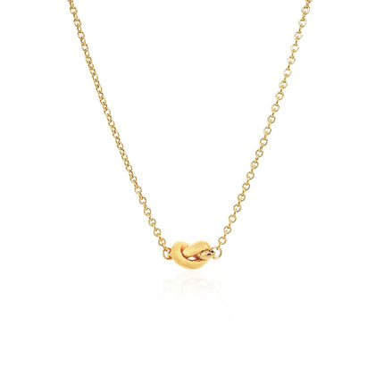 14k Yellow Gold Chain Necklace with Polished Knot