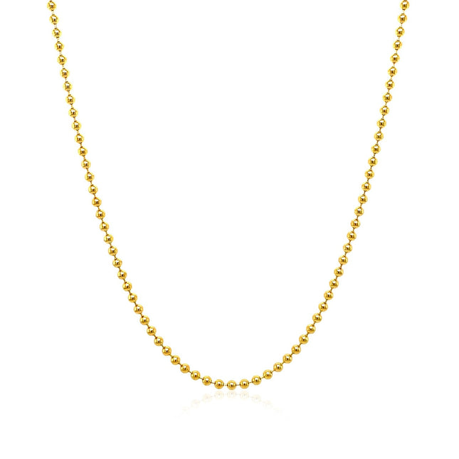 14k Yellow Gold Bead Chain 1.5mm (1.50 mm)