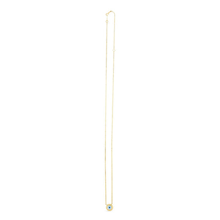 14k Yellow Gold MOP Evil Eye Necklace