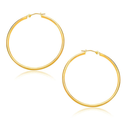 10k Yellow Gold Polished Hoop Earrings (1.5x30mm)