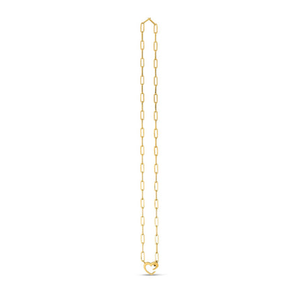 14k Yellow Gold Heart Element Paperclip Necklace