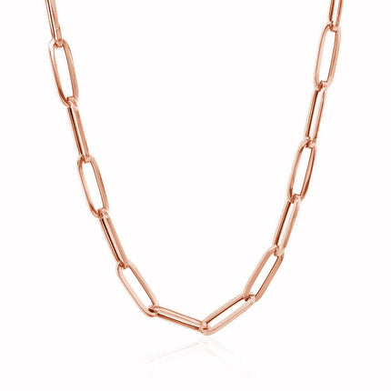 14K Rose Gold Bold Paperclip Chain (4.20 mm)