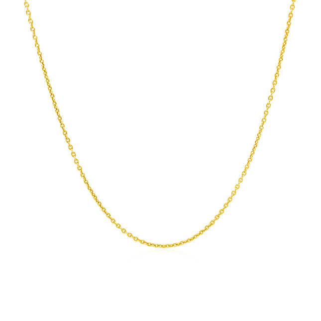 14k Yellow Gold Round Cable Link Chain (1.10 mm)
