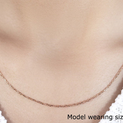 14k Rose Gold Diamond Cut Cable Link Chain (1.30 mm)