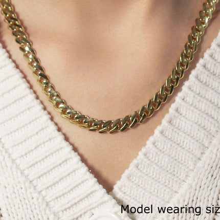 14k Yellow Gold Polished Miami Cuban Chain Necklace