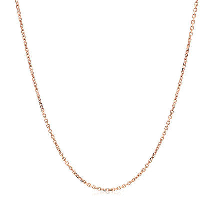 18k Rose Gold Diamond Cut Cable Link Chain (1.10 mm)