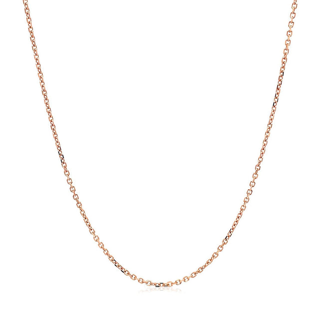 18k Rose Gold Diamond Cut Cable Link Chain (1.10 mm)