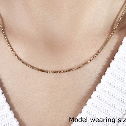 14k Yellow Gold Solid Round Box Chain 1.6 mm