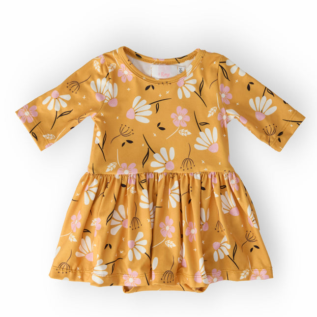 Dandelions in Fall 3/4 Sleeve Twirl Bodysuit