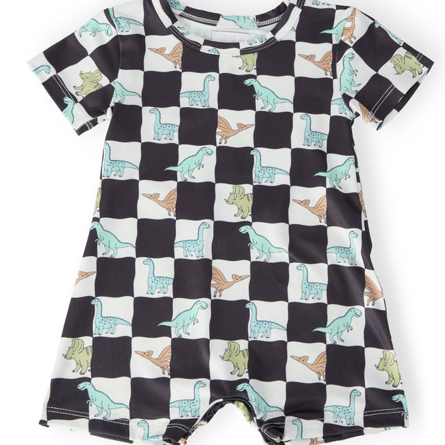 Dino Checkers S/S Shorty One-Piece