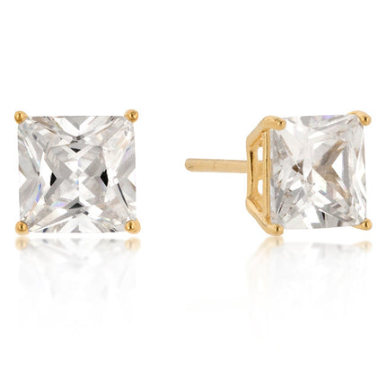 New Sterling Princess Cut Cubic Zirconia Studs