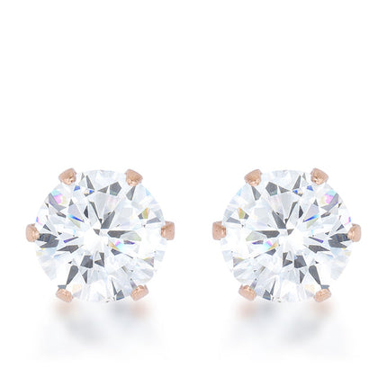 Reign 3.4ct CZ Stainless Steel Stud Earrings