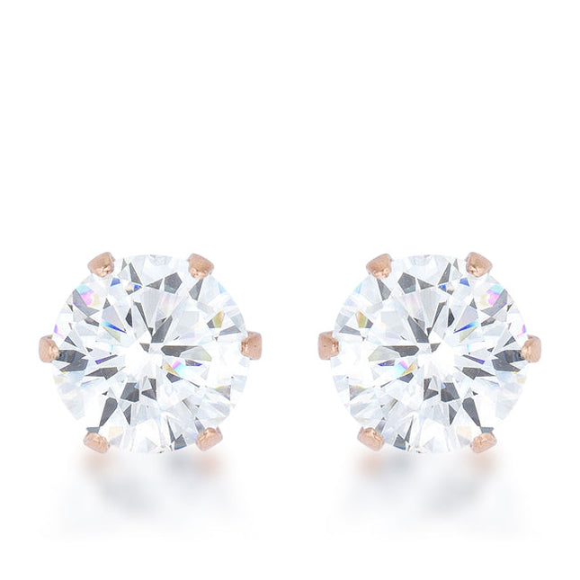 Reign 3.4ct CZ Stainless Steel Stud Earrings