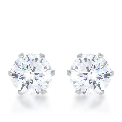 Reign 3.4ct CZ Stainless Steel Stud Earrings