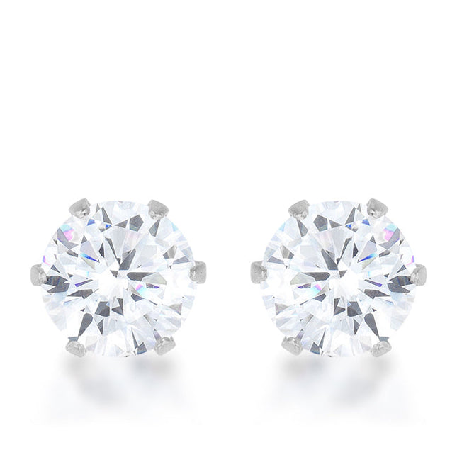 Reign 3.4ct CZ Stainless Steel Stud Earrings